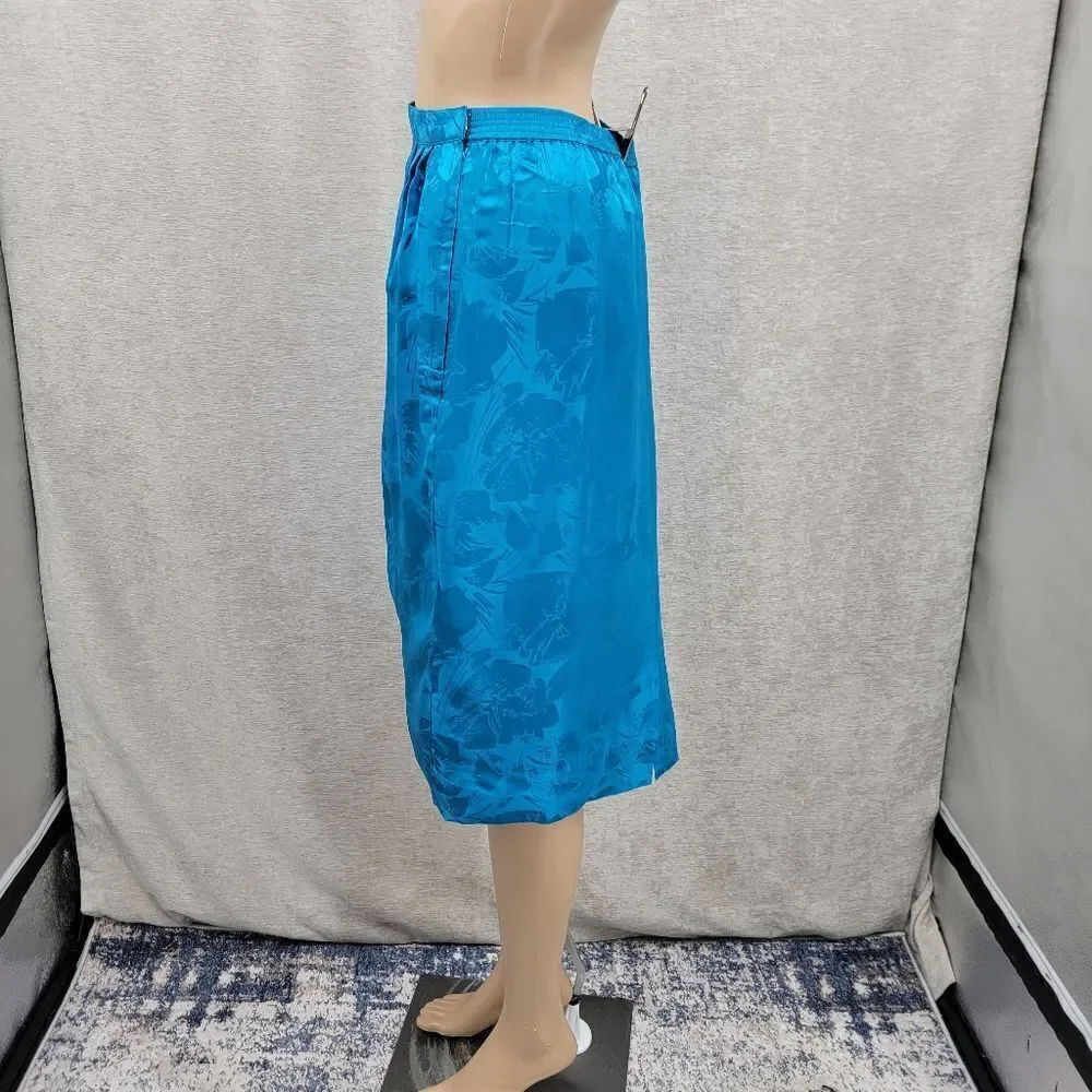 Anne Crimmins Vintage Matching Silk Skirt Set Blue Purple Fuschia Sequin Blazer